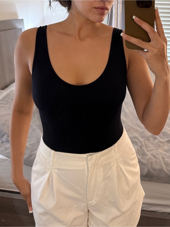 Zara Tops - Black Ribbed Scoop Neck Women’s Tank Top Zara XS-S (Fits 4-8)